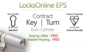 LocksOnline EPS Contract Key and Thumbturn Euro Cylinder