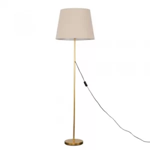 Charlie Gold Floor Lamp with XL Beige Aspen Shade