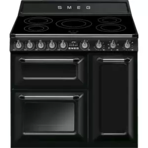 Smeg Victoria TR93IBL2 90cm Electric Range Cooker with Induction Hob - Black - A/B Rated