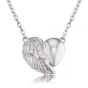 Angel Whisperer Silver Heart Wing Necklace ERN-LILHEARTWING