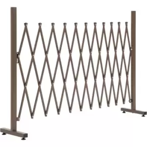 Aluminum Alloy Movable Fence Foldable Garden Screen Panel, Dark Brown - Dark brown - Outsunny