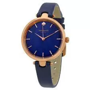 Kate Spade New York Womens Holland Three-Hand Leather Watch - Blue