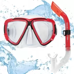 Diving Snorkel Goggles Mask Swimming Bestway Snorkeling Dive Set Kit Scuba Swim Blackstripe rot (de)