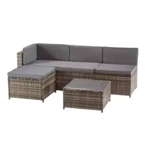 Garden Gear Milan Rattan Lounge Sofa Set with Cover - Dark Grey