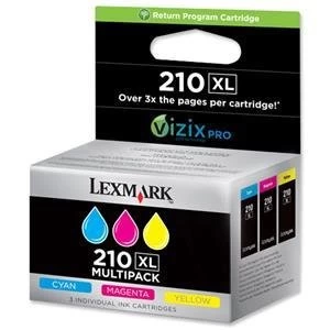 Lexmark 210XL Colour Return Program Ink Pack CMY