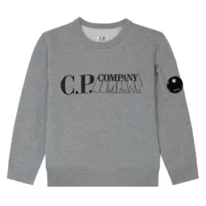 CP COMPANY Boys Double Logo Sweater - Grey