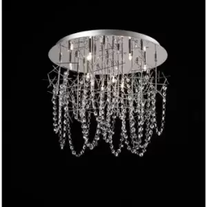 Diyas - Ceiling lamp Lexi 10 bulbs polished chrome/crystal