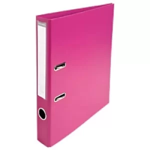 Exacompta Prem Touch Lever Arch File 53547E 55mm PVC, Cardboard 2 ring A4 Pink Pack of 10
