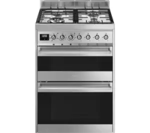 SMEG Symphony SY62MX9 60cm Dual Fuel Cooker - Stainless Steel