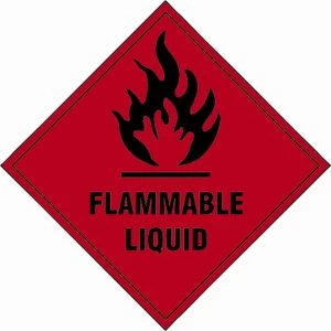 Scan Flammable Liquid Sign 100mm 100mm Standard