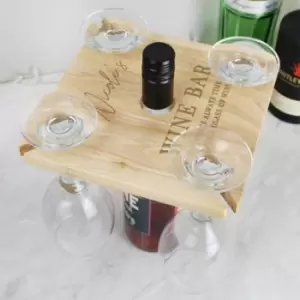 Personalised Wine Glass Holder and Bottle Butler