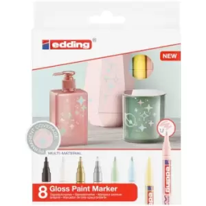 Gloss Paint Marker 8 pcs Multicolour 751 edding - multicolour