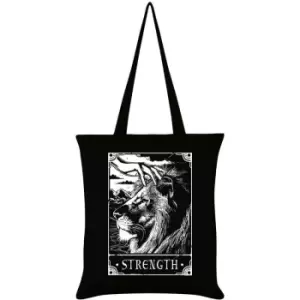 Deadly Tarot Strength Tote Bag (One Size) (Black/White) - Black/White