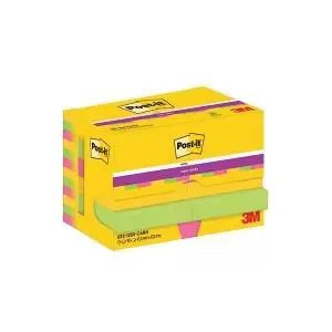 Post-it Super Sticky 47.6x47.6mm 90 Sheets Carnival Pack of 12