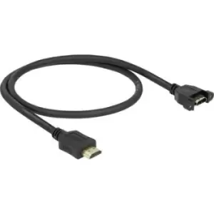 Delock HDMI Cable extension HDMI-A plug, HDMI-A socket 0.50 m Black 85463 High Speed HDMI with Ethernet, gold plated connectors HDMI cable