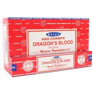 Box of 12 Packs of Dragons Blood Incense Sticks by Satya