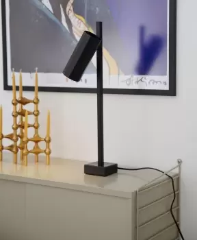 Alanis Indoor Living Dining Office Table Lamp in Black (Diam) 6cm