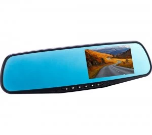 CO-PILOT CPDVR3 Rear View Mirror Dual Dash Cam - Black