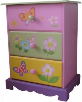 Liberty House Toys Kids Butterfly Garden 3 Drawer Chest