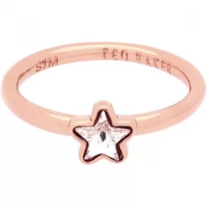 Ted Baker Ladies Rose Gold Plated Crystal Star Ring Size ML