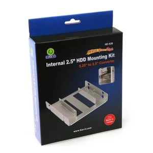 Lian Li HD-520A Internal 5.25" to two x 2.5" HDD Bay Kit - Silver