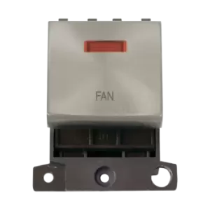 Click Scolmore MiniGrid 20A Double-Pole Ingot & Neon Fan Switch Satin Chrome - MD023SC-FN
