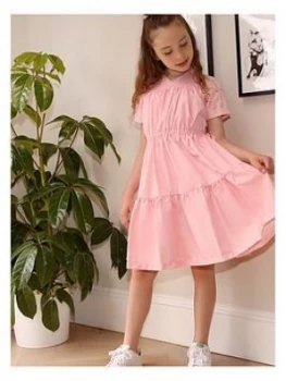 Chi Chi London Girls Autumn Ruched Bodice Dress - Pink