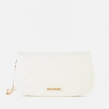 Love Moschino Womens Quilted Chain Shoulder Bag - White