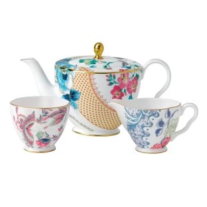 Wedgwood Butterfly Bloom Set Teapot Sugar and Creamer