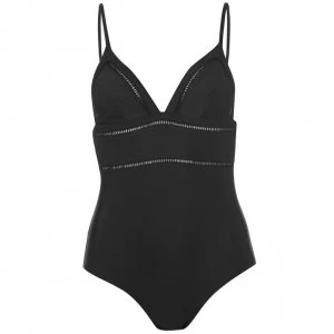 French Connection French Laddered Swimsuit Ladies - BLACK