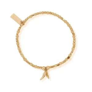 ChloBo Gold Plated Mini Cube Double Feather Bracelet GBCFB1096