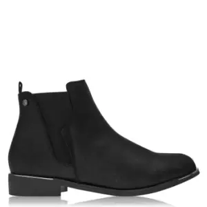 Down To Earth Brushed PU Gusset Ankle Boot - Black