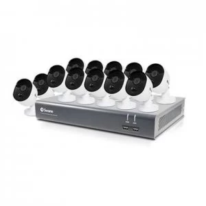 Swann CCTV System - 16 Channel 1080p HD DVR with 12 x 1080p HD Motion & Heat Sensing Cameras & 2TB HDD - works with Goog
