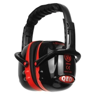 QED33 Ear Defender Folding Black Red Ref QED33 Up to 3 Day Leadtime