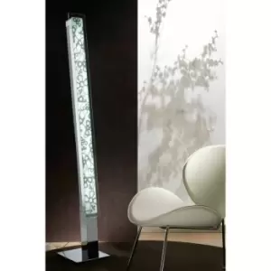 Diyas - Floor lamp Euphoria 2 T5 bulbs, polished chrome/white opal glass