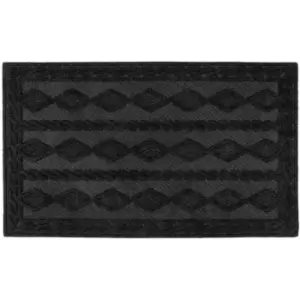 JVL - Knit Rubber Backed Indoor Doormat, 40x60cm, Charcoal