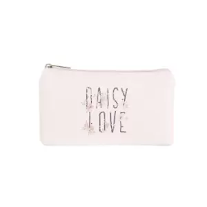Jewelcity Womens/Ladies Daisy Love Small Flat Makeup Bag (One Size) (Pink)