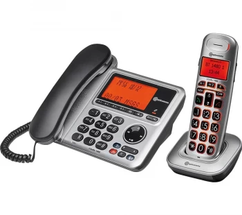 AMPLICOMMS BigTel 1480 Corded Phone & Cordless Extension Handset