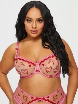 Ann Summers Bras Cross My Heart Non Padded Fuller Bust Balcony - Bright Pink, Bright Pink, Size 38H, Women