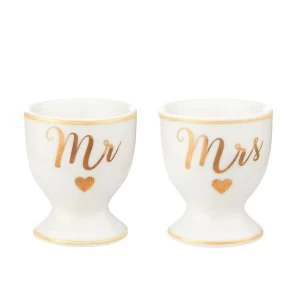 Sass & Belle Gold Mr & Mrs Egg Cups