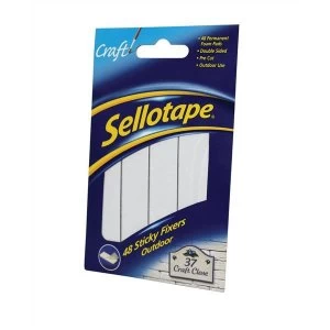 Sellotape Sticky Fixers 20 x 20mm Outdoor Double Sided Weather Resistant Pads 10 Packs of 48 Pads