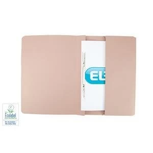 Elba Clifton Foolscap Flat File with Front Pocket 285gsm Capacity 50mm Buff Pack of 25