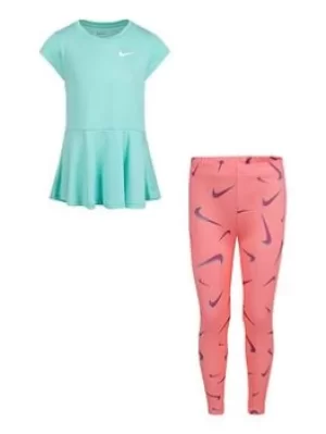 Nike Younger Girl Tunic Top And Leggings 2 Piece Set
