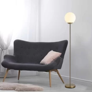 Glass Sphere Floor Lamp in Gold, none