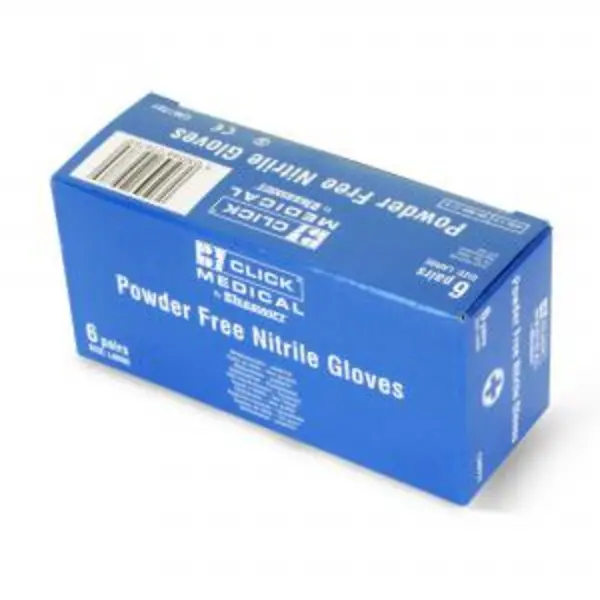 Click Medical Nitrile Gloves 6 Pairs In A Carton Blue CM1721 BESWCM1721