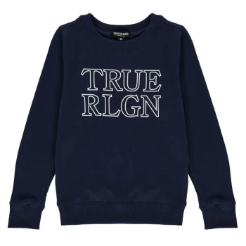 True Religion Chest Logo Sweater - Navy