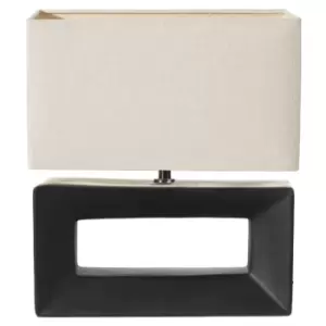 Nuova Rectangular Retro Modern Block Ceramic Table Lamp Matt Black