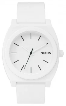 Nixon Time Teller P Matte White White Silicone Strap Watch