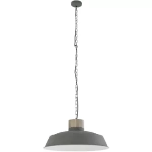Sienna Metta Dome Pendant Ceiling Lights Grey Industrial, Wood Blank