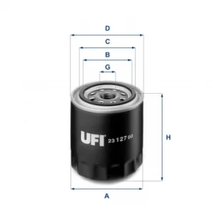 2312700 UFI Oil Filter Oil Spin-On
